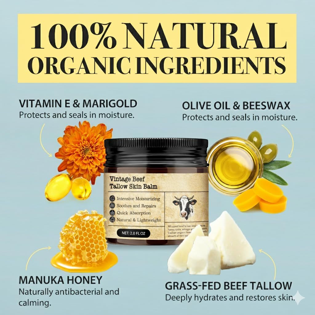 Whipped Tallow Honey Balm for Sensitive Skin