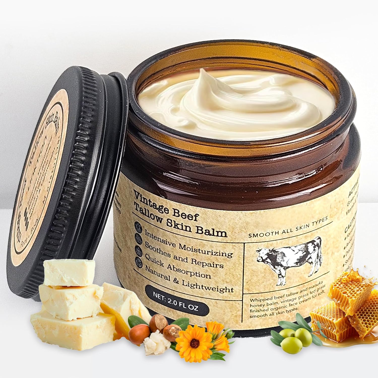 Beef Tallow Honey Balm for Sensitive Skin